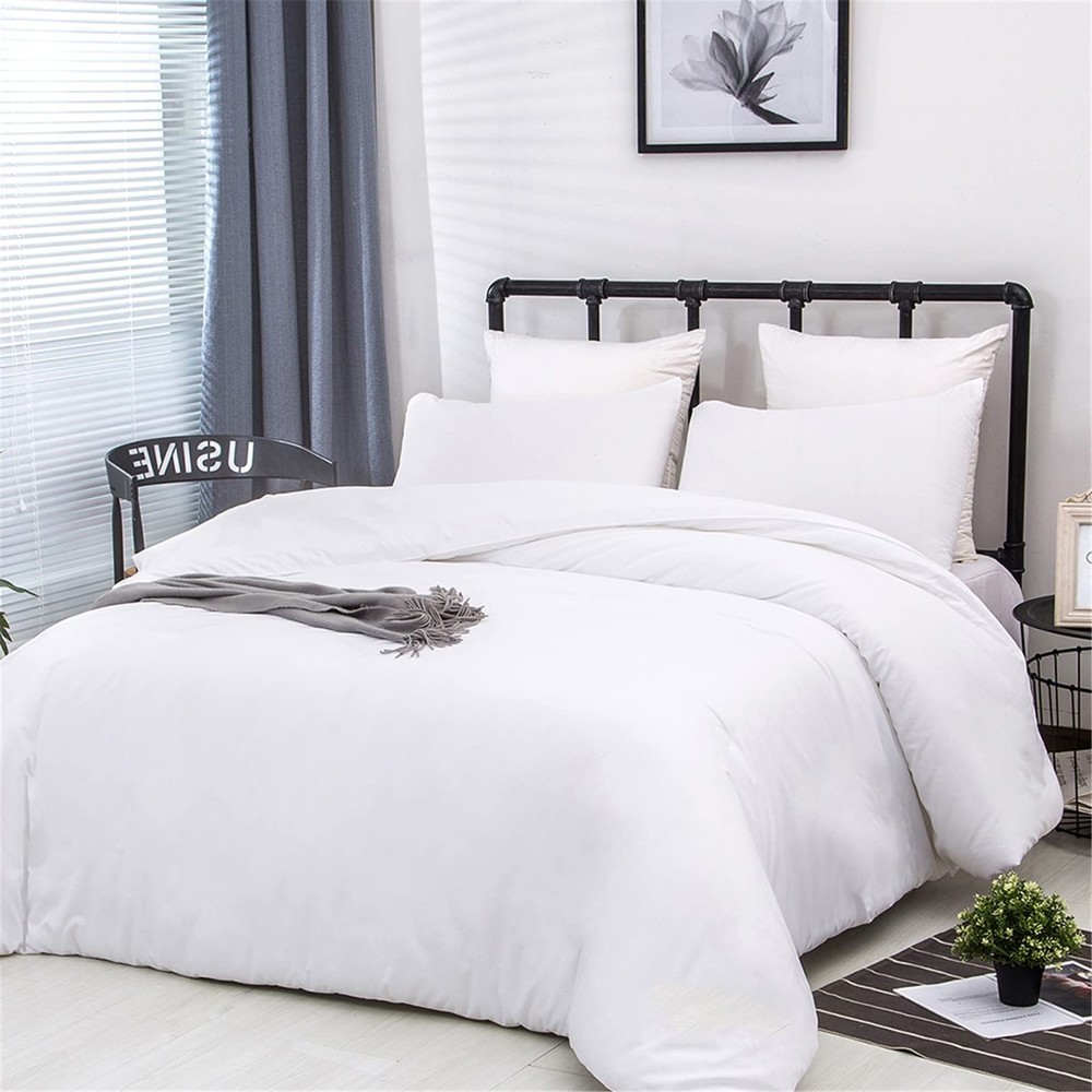 Luxlovery White Comforter Set Queen White Bedding Comforter Set Bed Sets Soli...