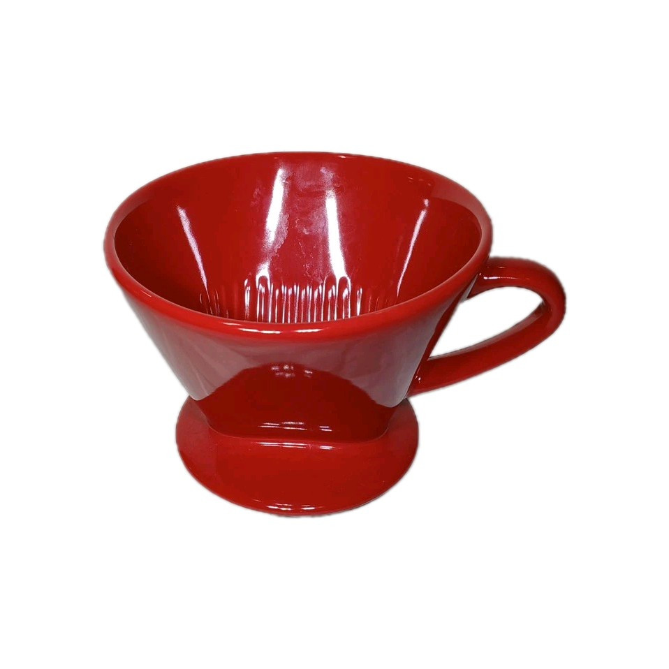 Ceramic Coffee Dripper Pour over Cone Coffee Maker Size 01, Red