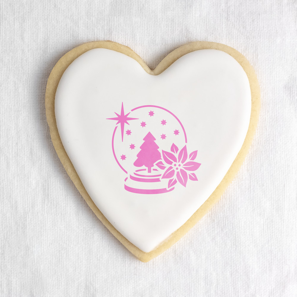 Snow Globe Cookie Stencil - Durable & Reusable Mylar Stencils