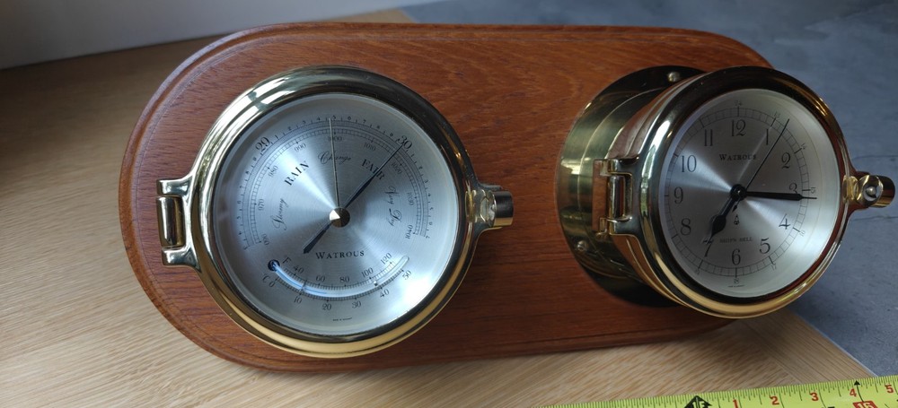 Watrous Ships Clock And Barometer Set, German, Beautifully Made