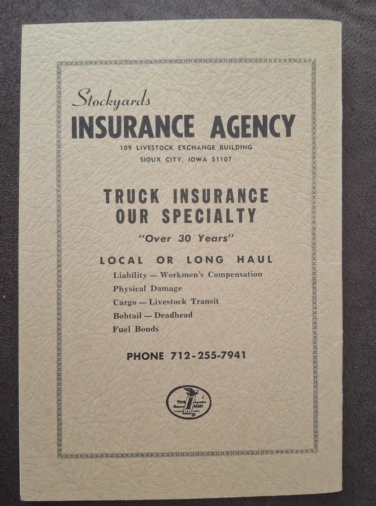 Vintage Interstate Commerce Comission ICC Commodities Iowa MANUAL BOOK