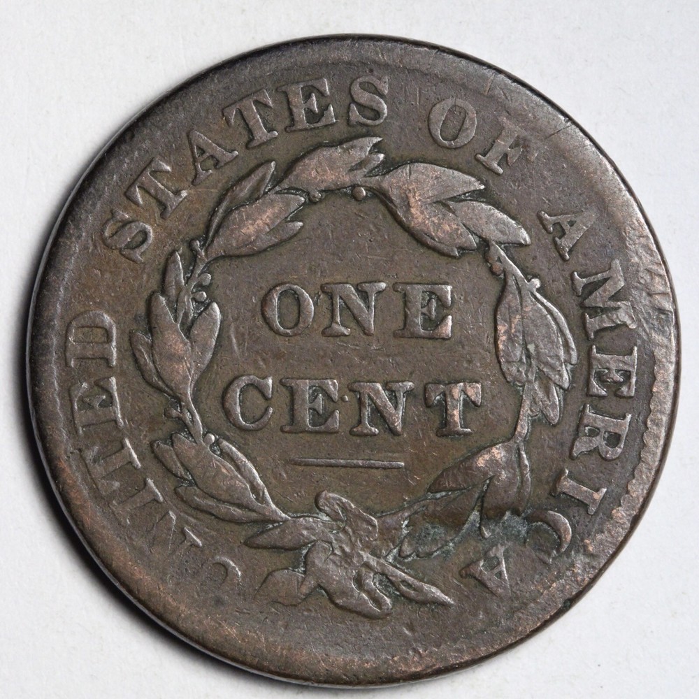 1837 Coronet Head Large Cent E157 YB