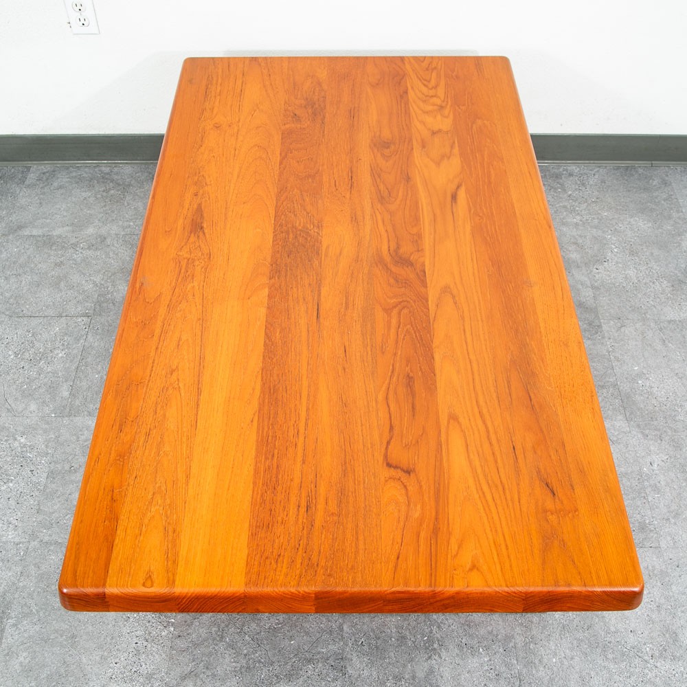 Mid Century Danish Modern Coffee Table Rectangular Solid Teak Niels Bach Randers