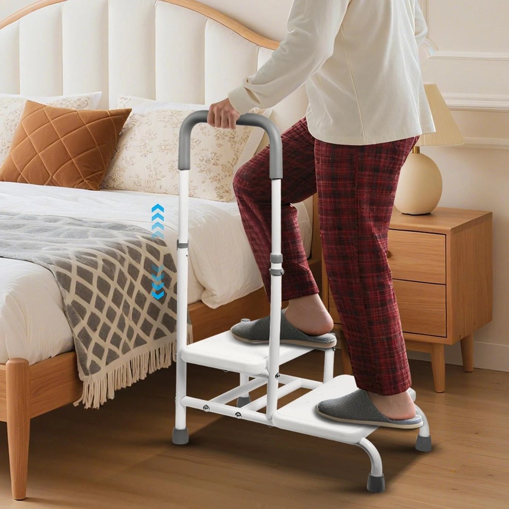 Step Stool with Handle - Heavy Duty Step Stool with Handrail, 5-Level Adjusta...