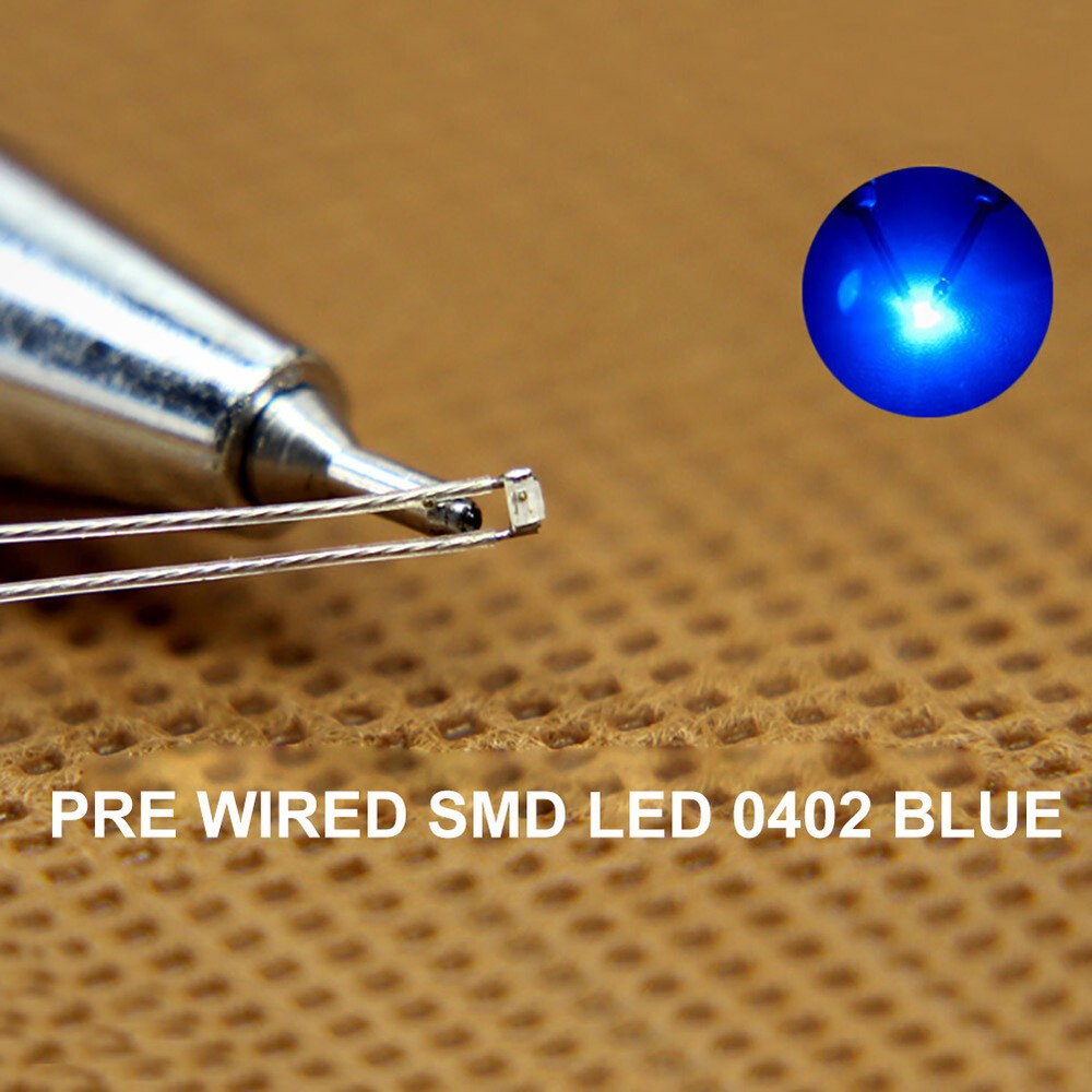 20pcs Pre-wired Micro PTFE Wire SMD LED 0402 Light Different Colors Lamps