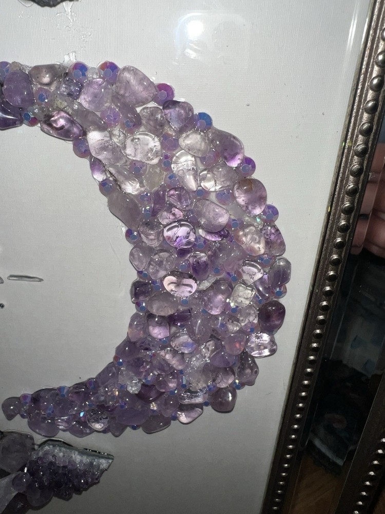 Beautiful Moon Crystal Grid With Amethyst