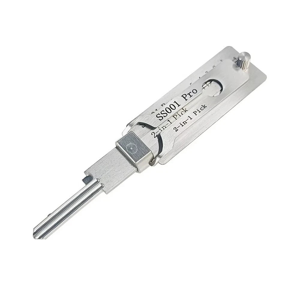 2-in-1 Stainless Steel Key Decoder Portable Precision Hook Pickup Hand Tool 1pcs