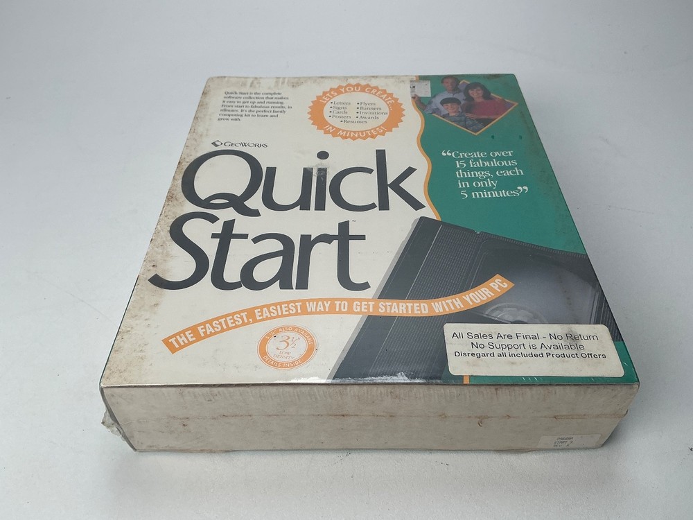 GeoWorks Quick Start Vintage Computer Software 1992 for IBM PCs New Sealed