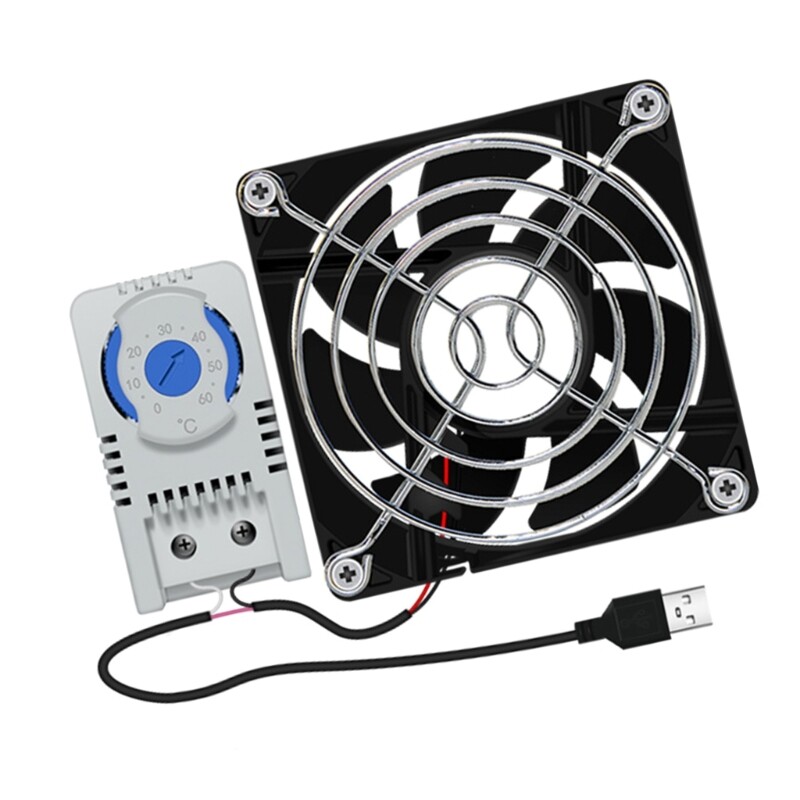 80mm USB Quiet Cabinets Cooling Fan Systems With 0-60?? Temperature Control