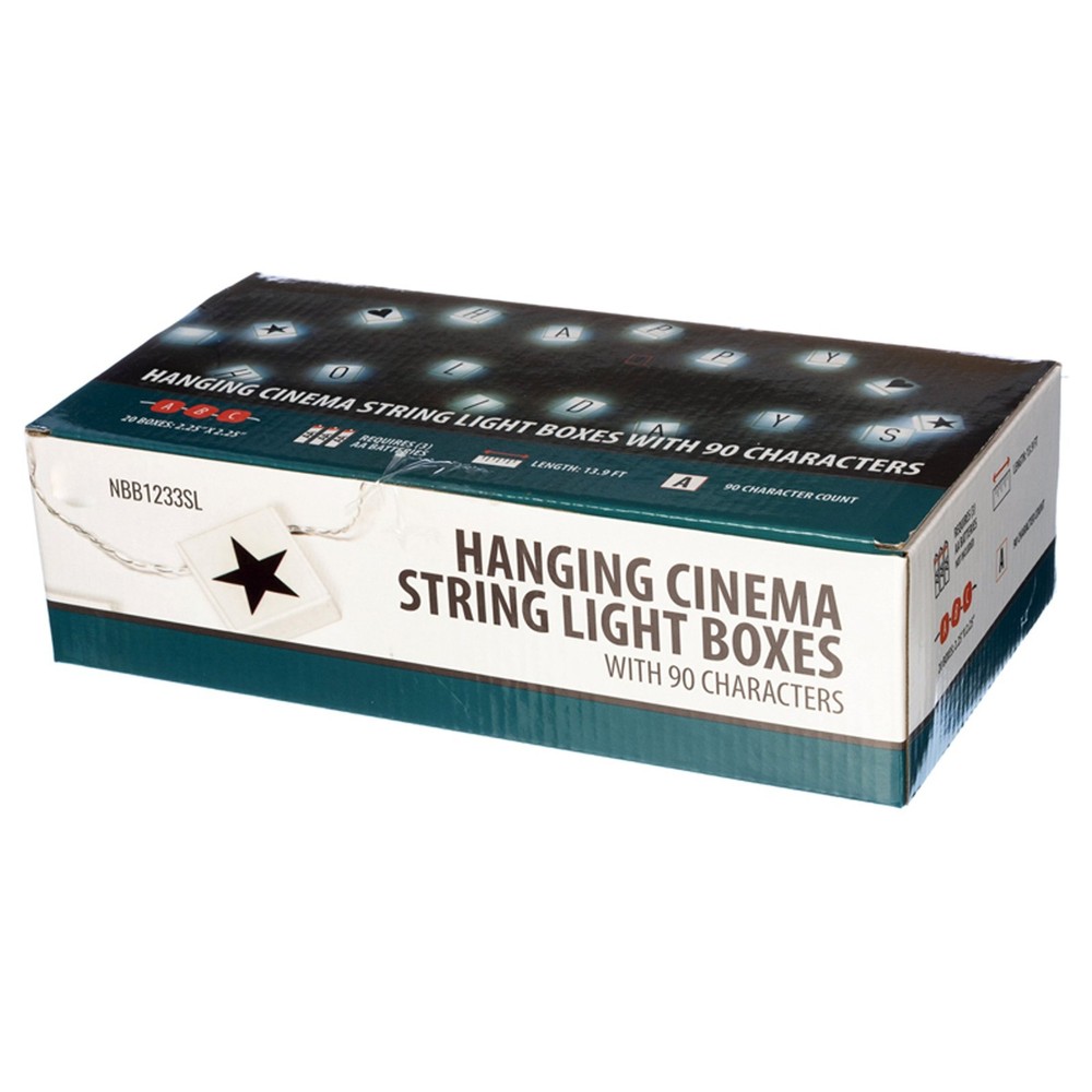 Hanging Cinema String Light Boxes - 90 Characters, 20 Boxes