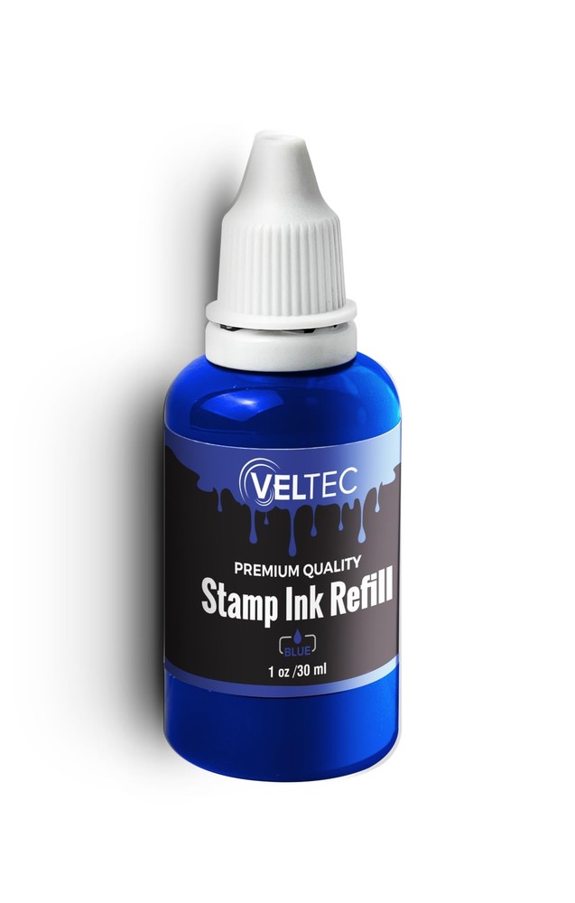 Self-Inking Stamp Refill Ink Squeeze Bottle – 1 oz. Blue