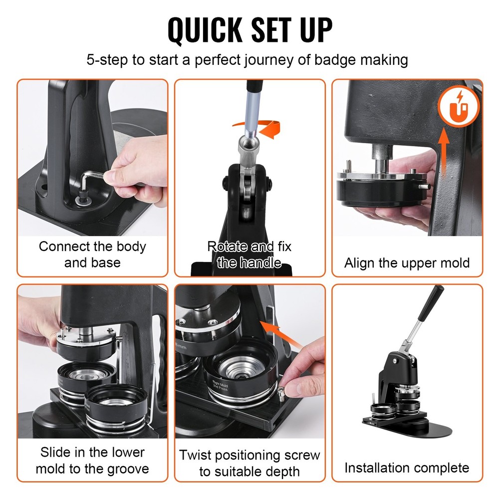 HOT/ Button Maker Machine,Multiple Sizes 1+2.25" Badge Punch Press Kit,Chil