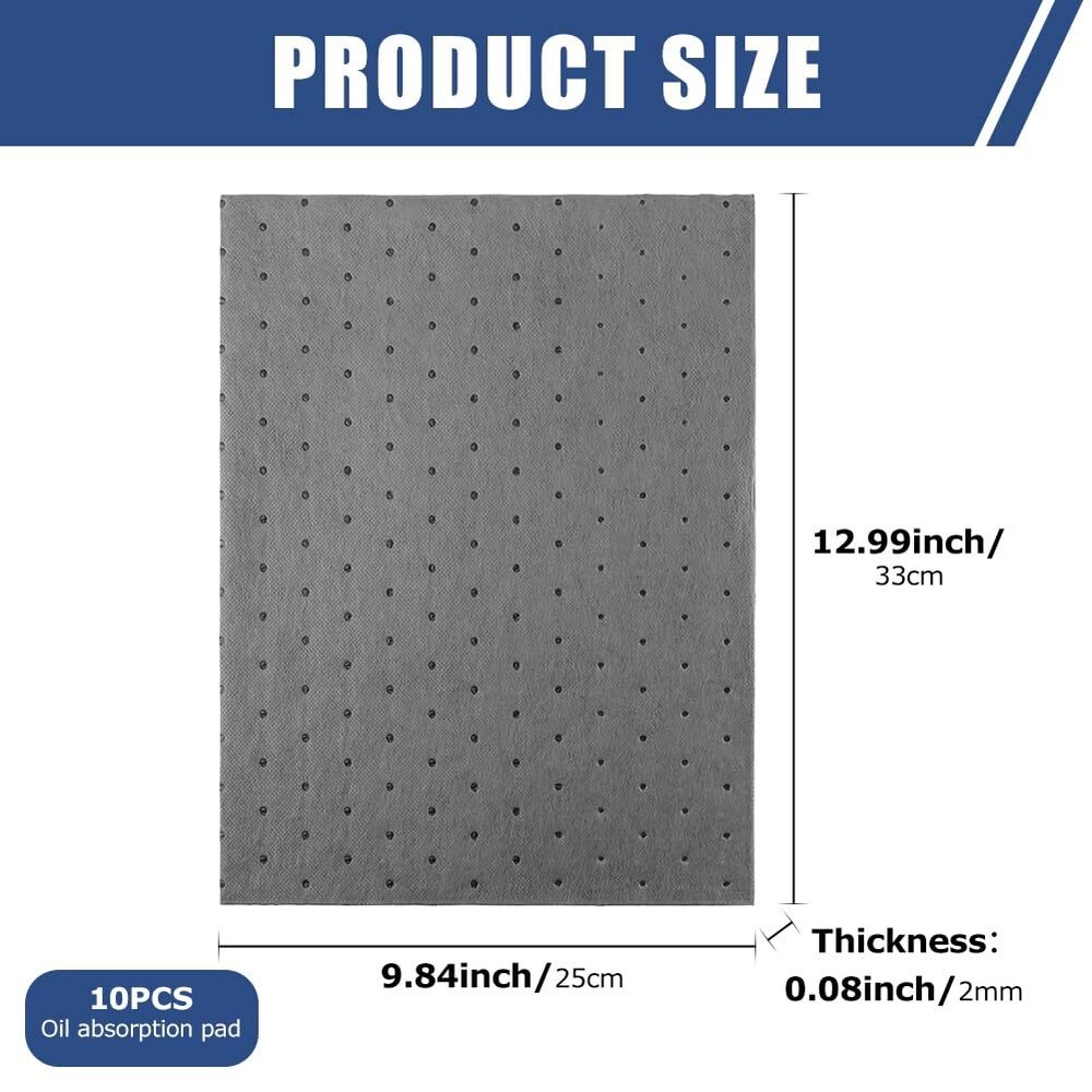 High Absorbency Microfiber Polypropylene Absorbing Pads Oil Spill Mat 10''x13''