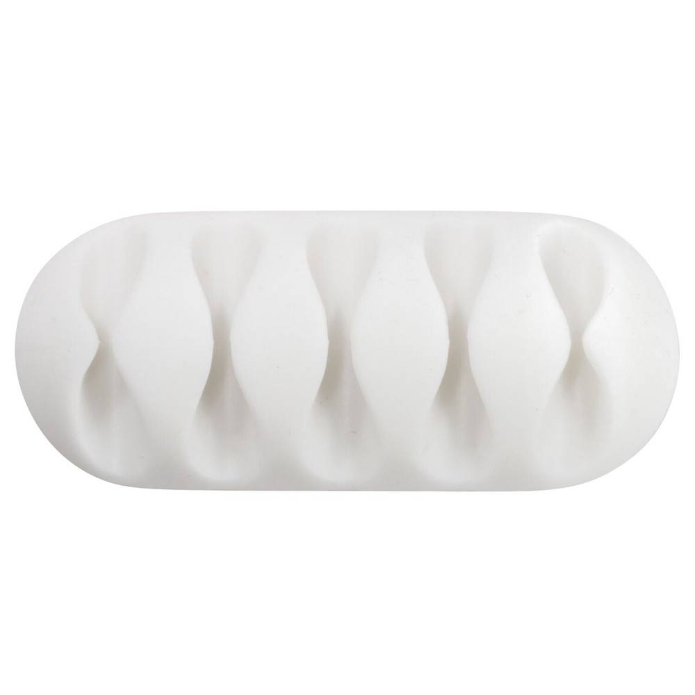 Rok Hardware Multipurpose Quintuple Cable Clip, Desktop Cable Organizer, White