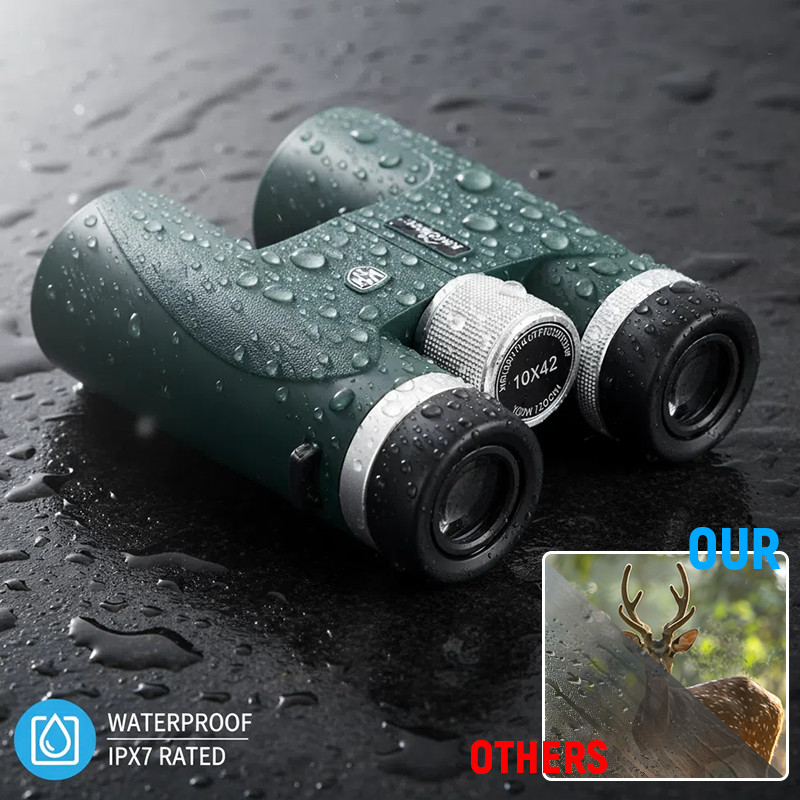 HD 10x42 Binoculars Optical System High Light Transmittance Birdwatching