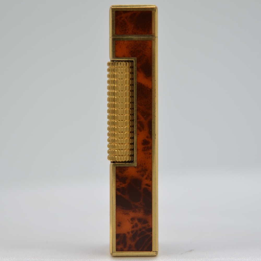 Dunhill Rollagas Lighter Laquer-Brown Shell-Ultrasonically cleaned_Working