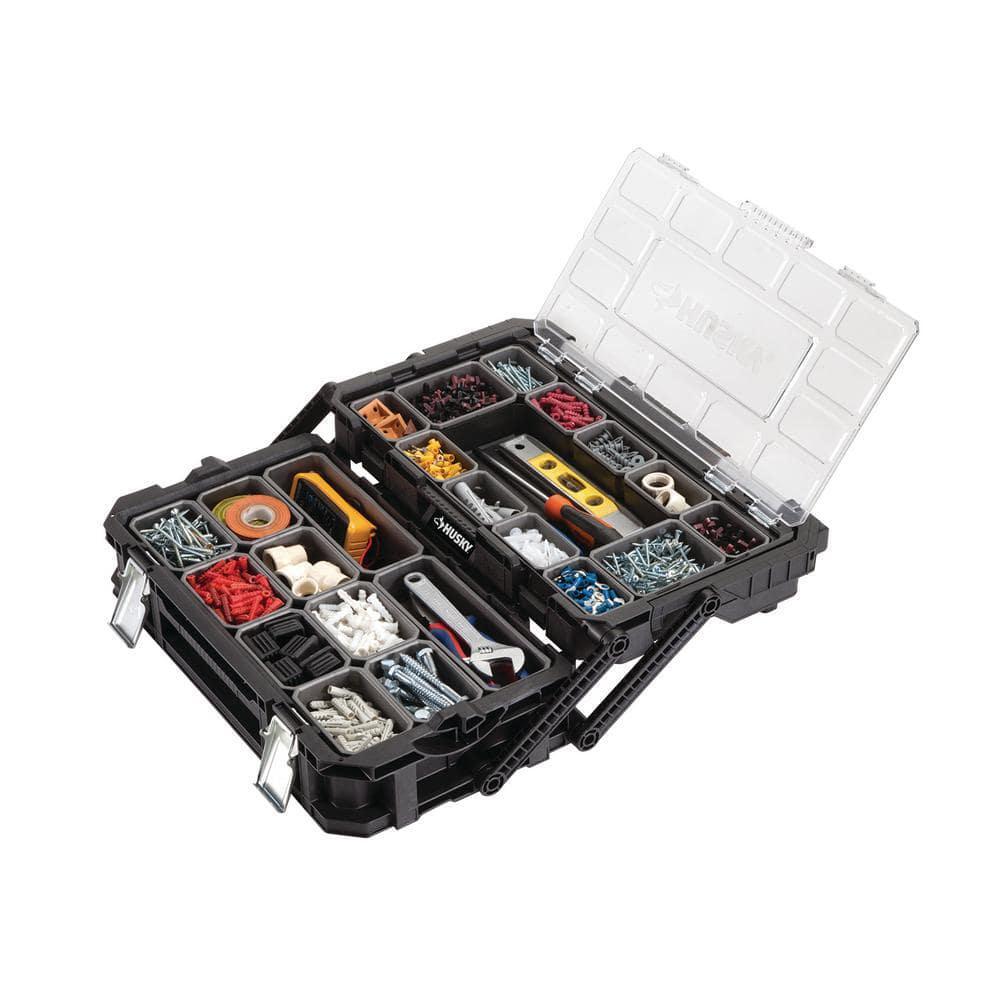 Husky Small Parts Tool Organizer Storage Hardware Case 22-Compartment Plastic