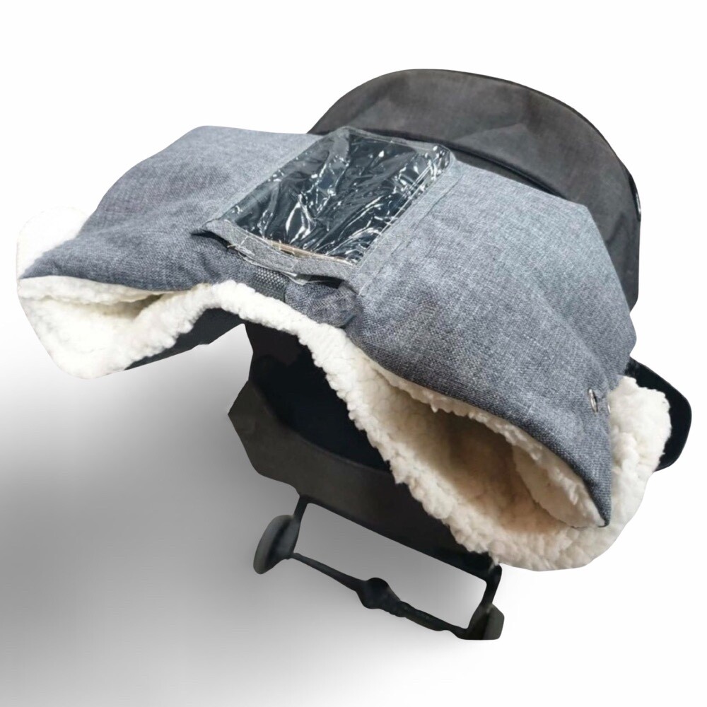 Stroller Hand Warmer with See through Phone Pocket, Stroller handle cover