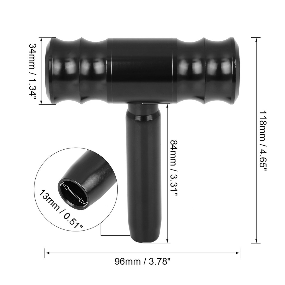 Universal Car T-Handle Shift Lever Knob Shifter Replacement Black