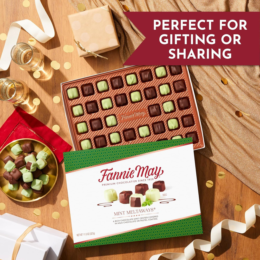 , Milk Chocolate Candy, Mint Meltaways, Gift Box, 11.5 Oz