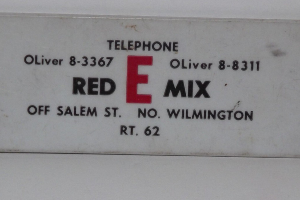Vintage Red E Mix Concrete Calculator Slide Ruler