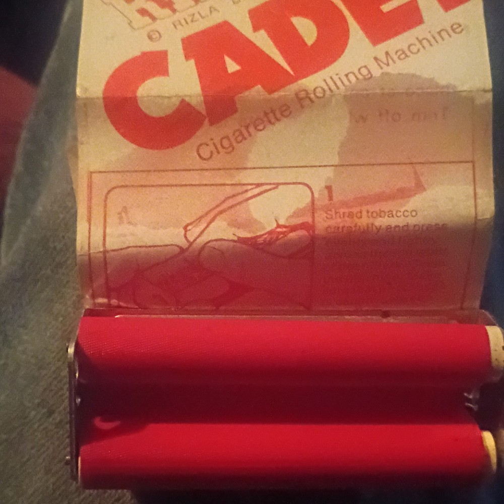 Rizla Cadet Red Cigarette Rolling Machine with Instructions for Manual Rolling