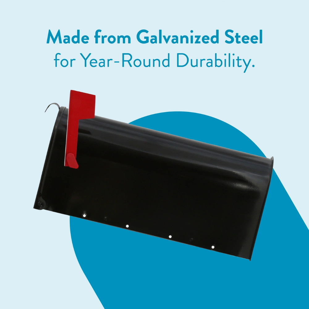 Architectural Mailboxes Elite Galvanized Steel Medium Post-Mount Mailbox in Blac