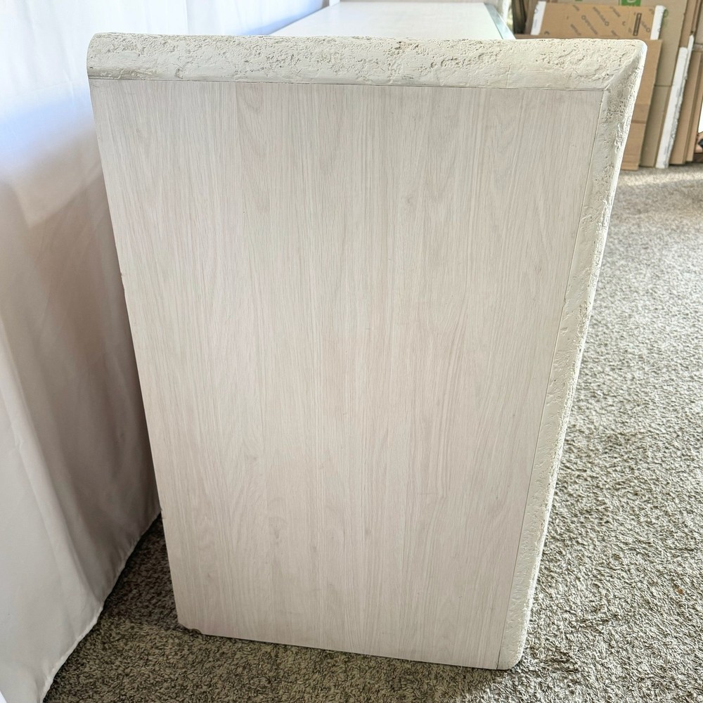 Postmodern Stucco Wood Grain Laminate Credenza