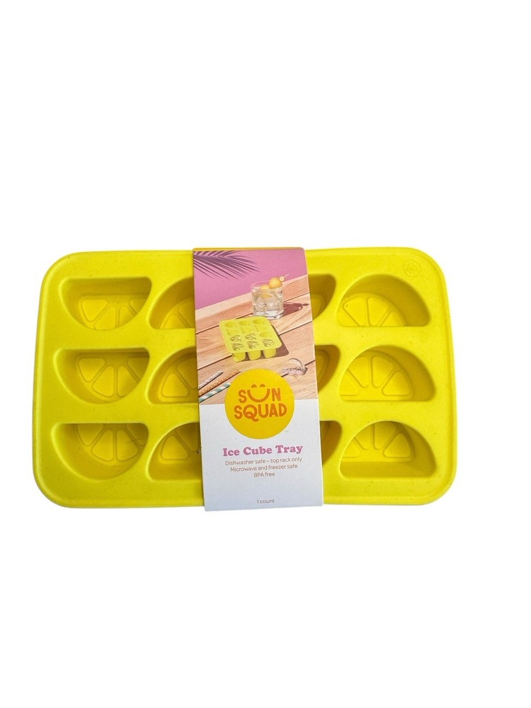 Sun Squad Lemons Ice Mold Yellow Silicone Mini Ice Tray