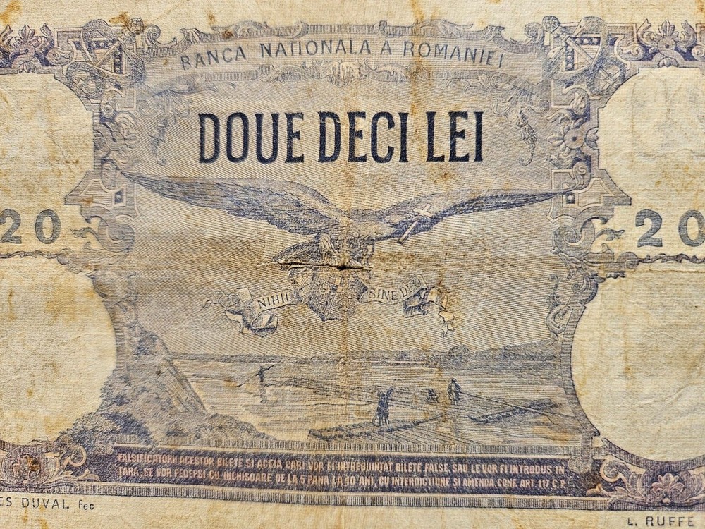 Romania 20 lei 1922 rare banknote