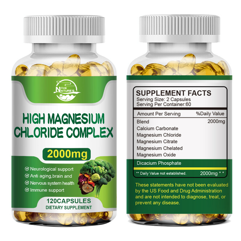 High Magnesium Chloride Complex 2000mg 120 Capsules - Nervous System Support