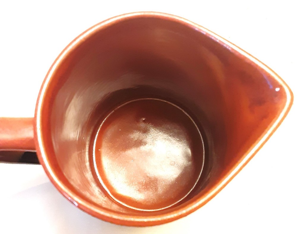 Studio Pottery Three Tone Brown Glazed Pitcher 6.5" Tall