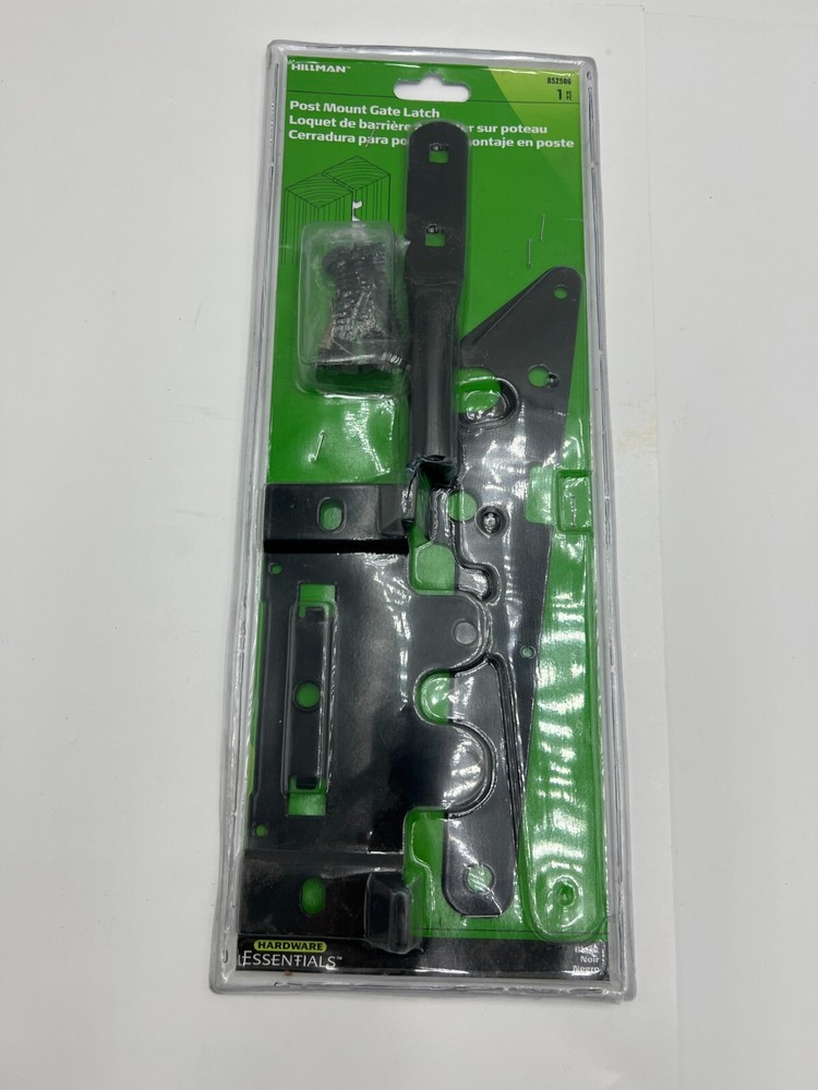 Hillman 852506 Post Mount Gate Latch Hillman Black Finish Hardware