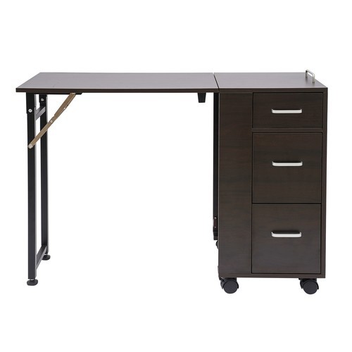 3-Drawers Rectangular Nail Desk Manicure Table Manicure Table Freestand Foldable
