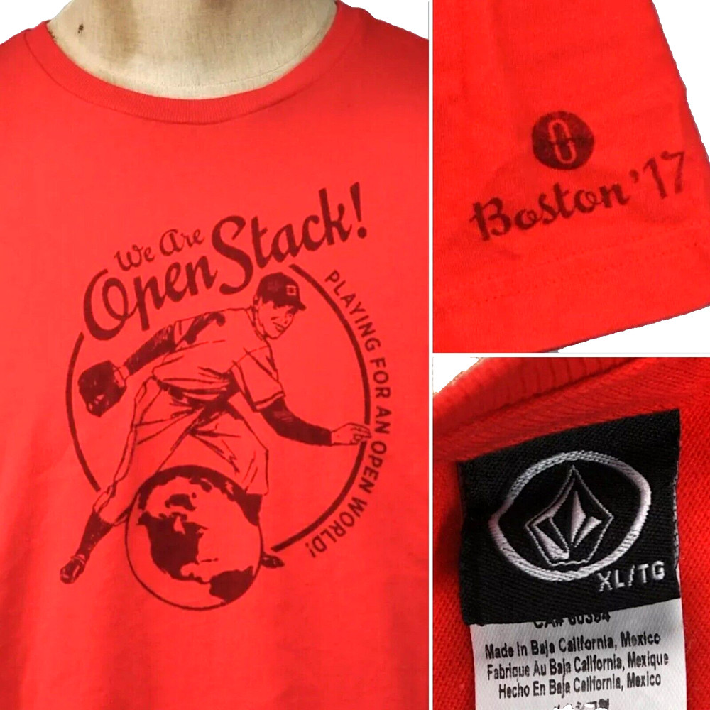 Open Stack Boston Volcom Mens T-Shirt size XL 2017 Baseball Cloud Computing IaaS