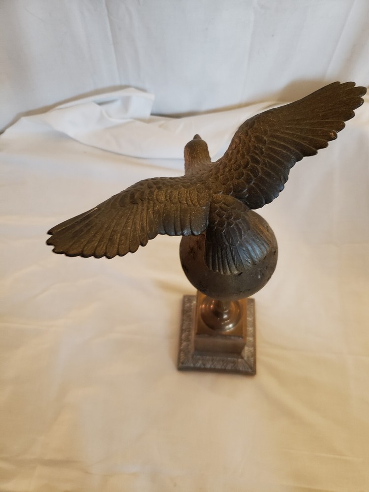 Vintage brass Eagle on sphere globe 17" unique!