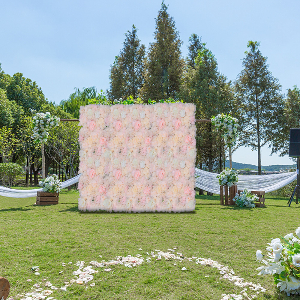 Silk Rose Artificial Flower Wall Panel Wedding Backdrop Decoration 6x 60 x 40cm