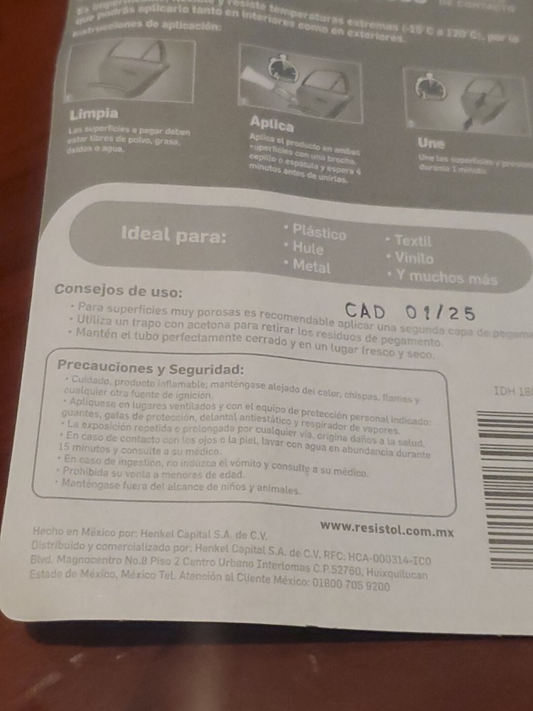 Resistol 5000 Pegamento De Contacto Automotriz