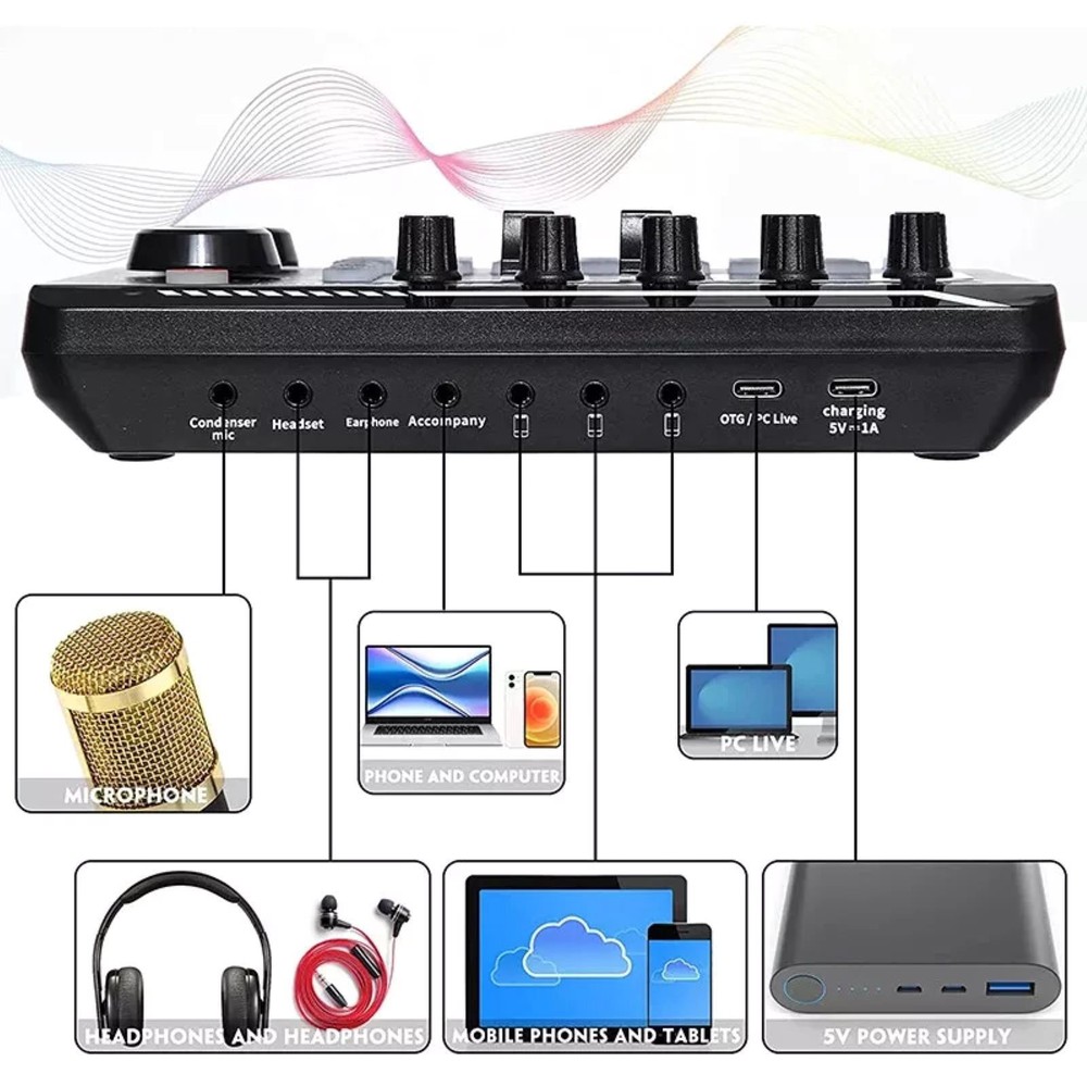 F998 Versatile Sound Card For Win/Mac OS/Android/IOS Wide Compatibility