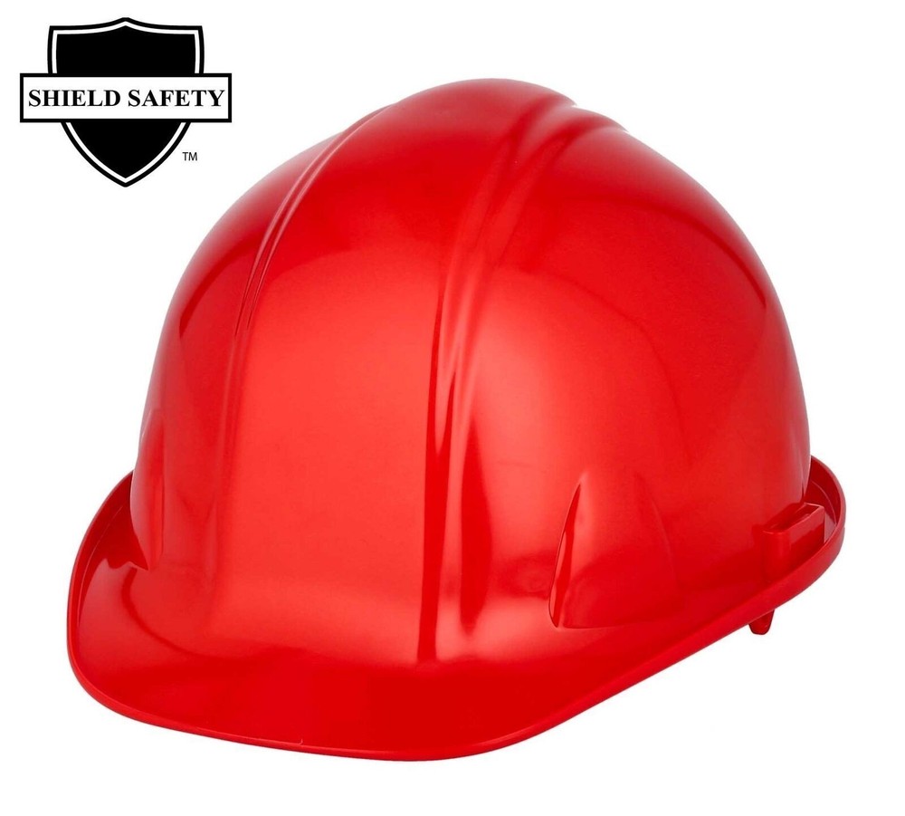 2 Each Hdpe Hard Hat Red Type 1 Ansi Class E 4 Point Ratchet Headband
