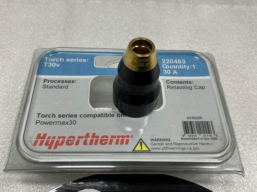 HYPERTHERM 220483 PLASMA CUTTER RETAINING CAP TORCH SERIES T30V