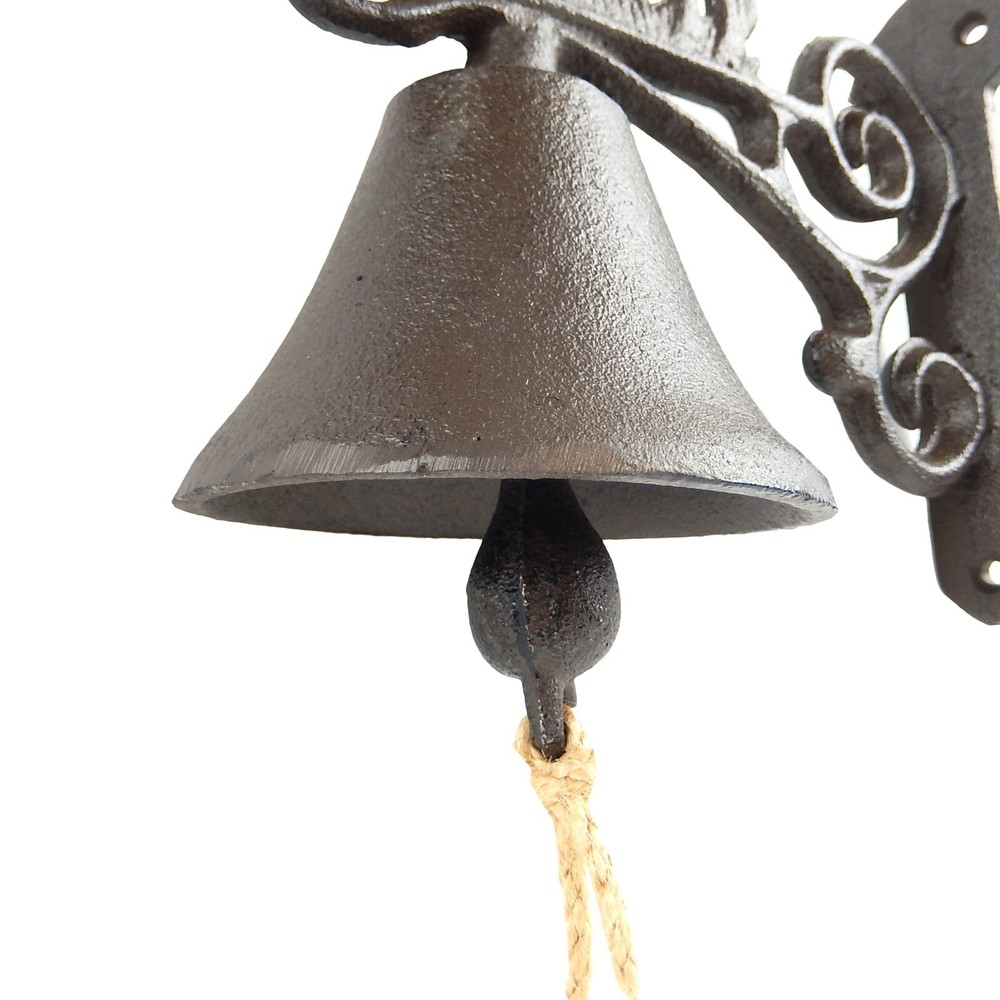 Cast Iron Cow Scrolls Dinner Bell Wall Mounted Farmhouse Ranch Rustic Decor