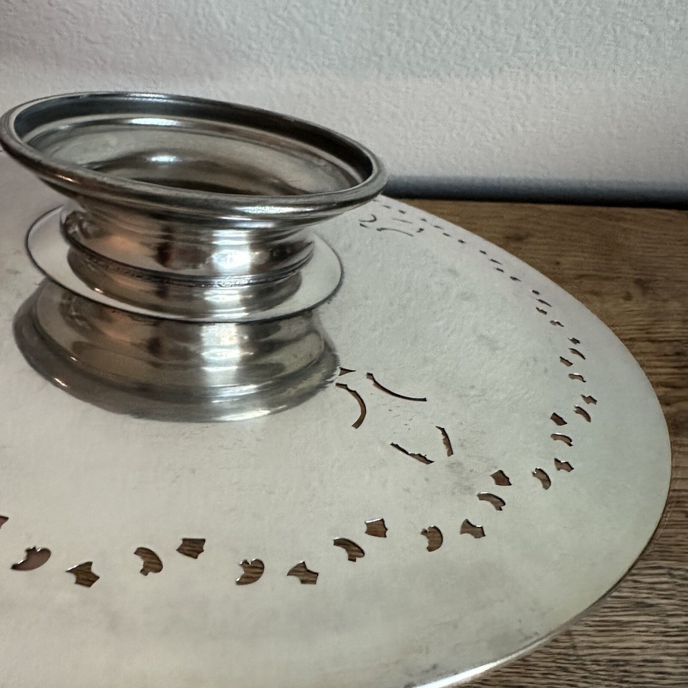 Vintage P.S. Co. Silver Plated Compote, Raised Serving Platter, Sheffield 8600