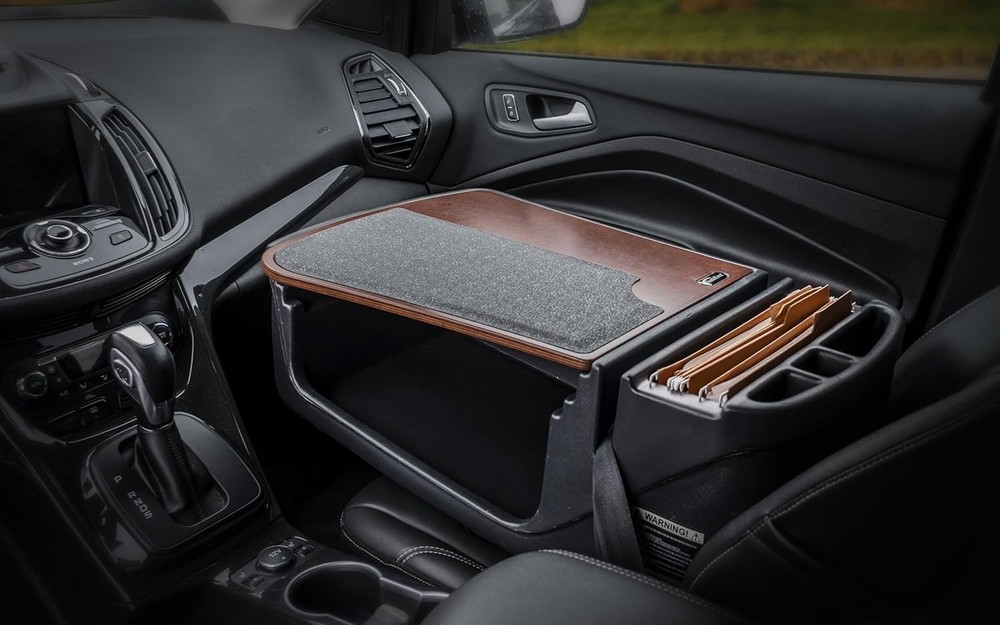 Car Desk AutoExec Mahogany Efficiency GripMaster
