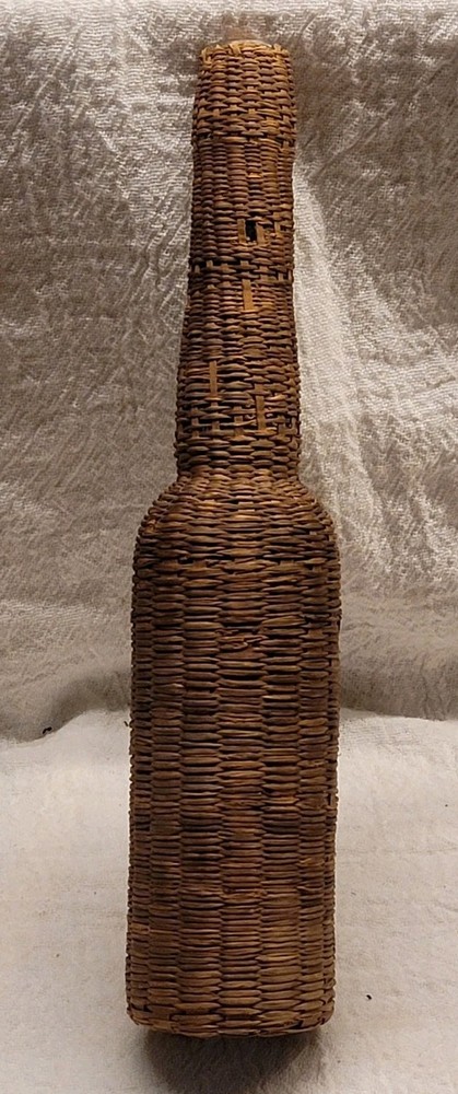 Nice Vintage Rattan Wrapped Small Bottle