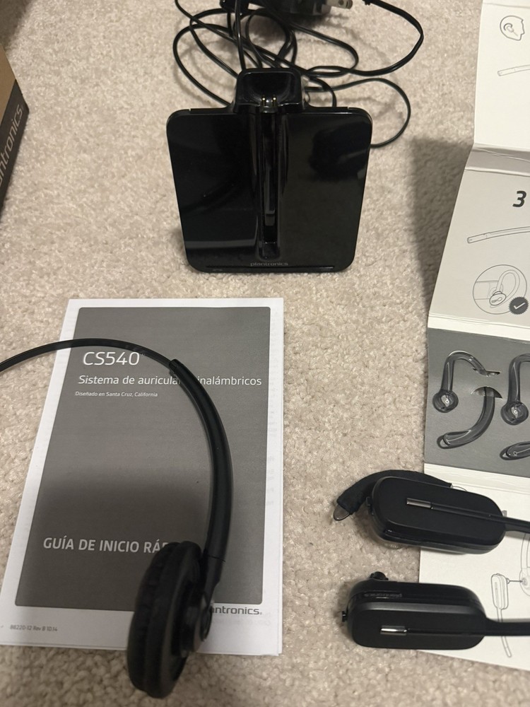 Plantronics CS540 Wireless DECT Headset System – (Opened Box) plus Extras