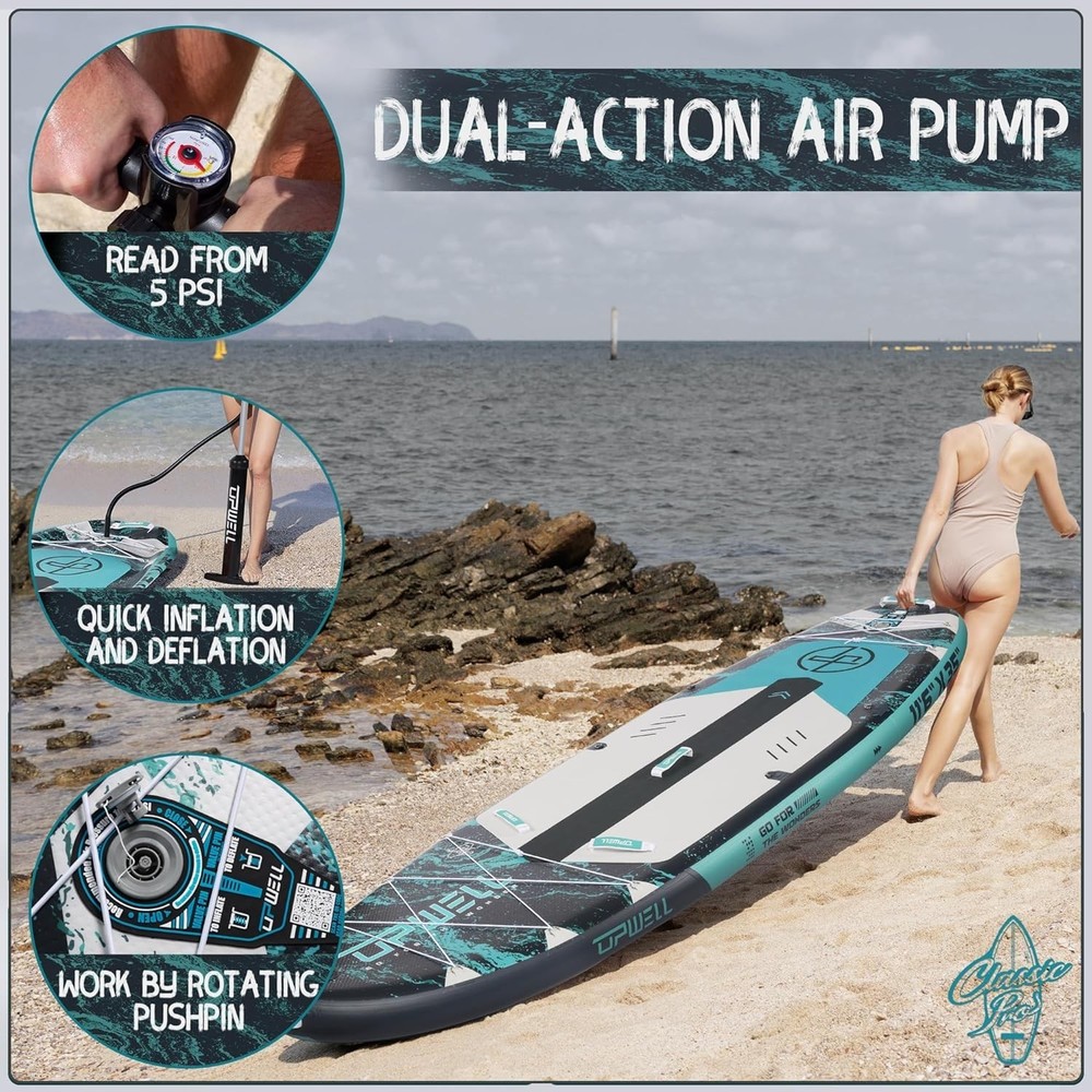 Durable 11'6" Paddle Board - Includes Adjustable Paddle & Deluxe Accessories