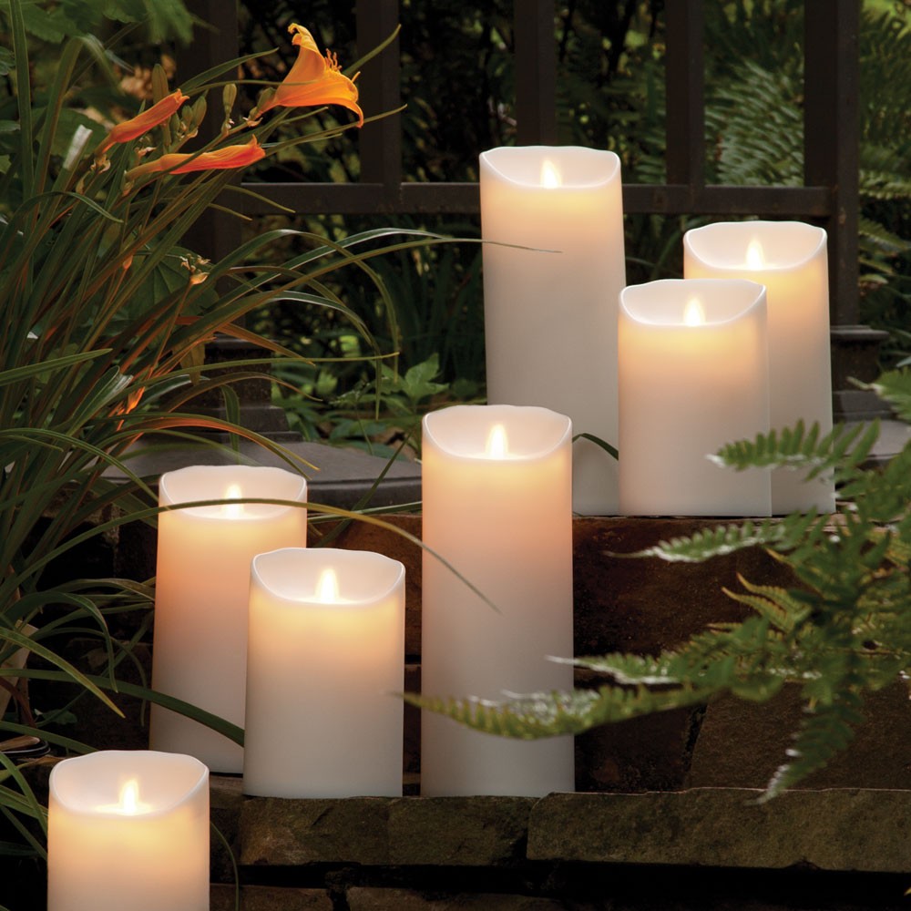 LIGHTLI MOVING FLAME OUTDOOR PILLAR 3.5" x 7"