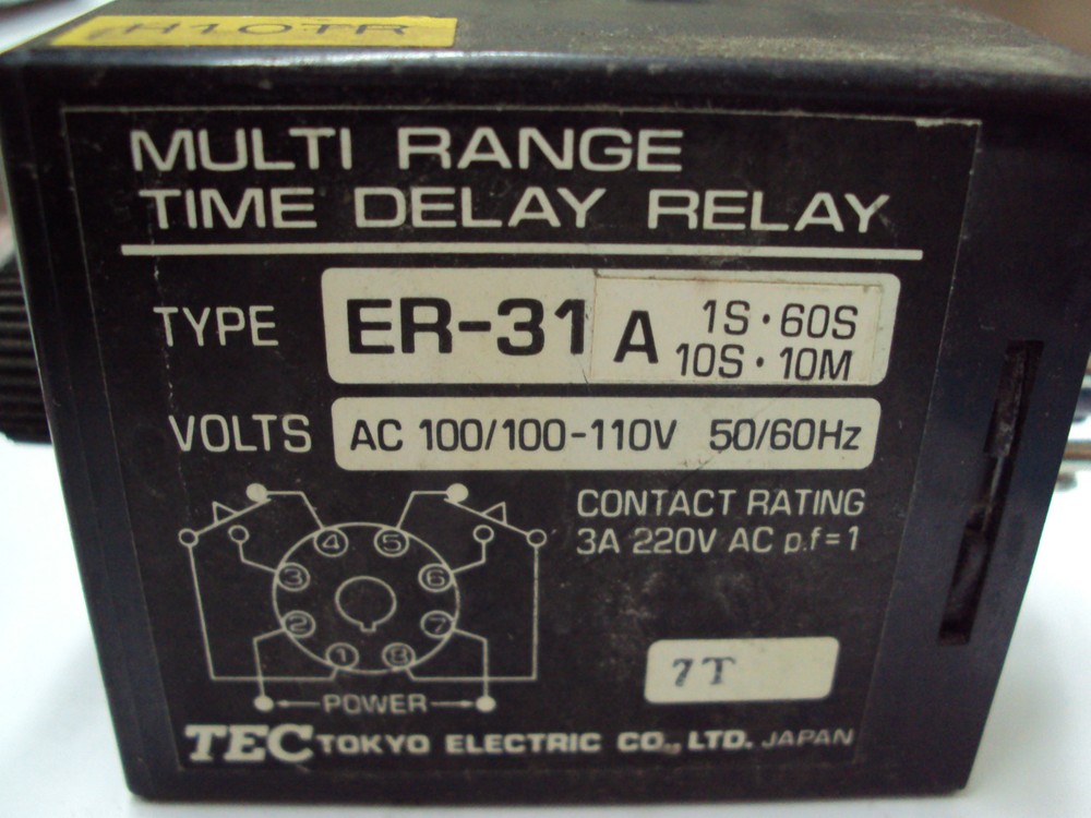 TEC Multi Range Time Delay Relay Type ER-31A Timer 1S - 60S 10S -10M