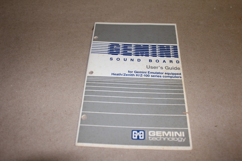2 VINTAGE COMPUTER MANUAL GEMINI EMULATOR & SOUND BOARD ORIGINAL